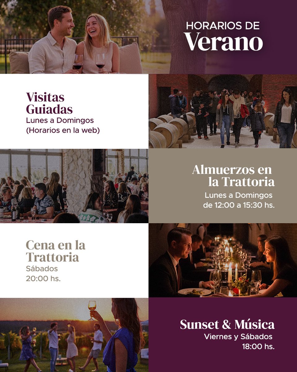 🌿Horarios de Verano en BordeRío🌿
El verano se vive mejor entre viñedos, buena comida y música.
Elegí tu plan, reservá tu lugar en borderio.com y vení a disfrutar✨.
Te esperamos para sumar #buenosmomentos🥂.

#viñedo #bodega #enoturismo #borderio