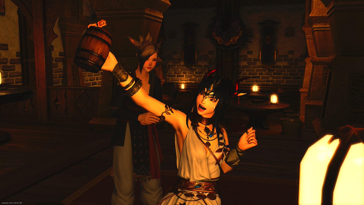 FurizaIG's tweet photo. Met up with @sahjaetal and these are some of the photos I took of us :D It was really fun hanging out with you and you were very sweet! I hope we can hang out again soon! The tavern was lovely to visit!

#FF14 #FFXIV #FFXIVGposer #Gpose #Gposing #Miqote #KeeperOfTheMoon https://t.co/vj6Lk1RMbV