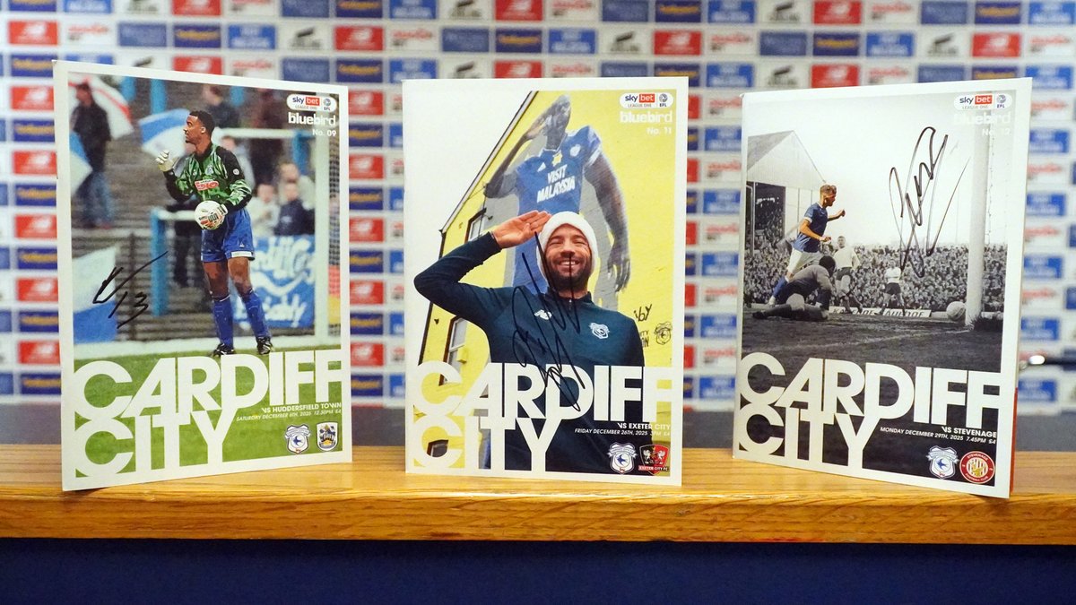 We have signed programme copies from our festive fixtures to be won! 📘

For your chance to win:

📱 Follow <a href="/TheBluebirdProg/">The Bluebird</a>
✅ Repost this post
👍 Like this post

Good luck, #Bluebirds! 💙

#CityAsOne | <a href="/CardiffCityFC/">Cardiff City FC</a>