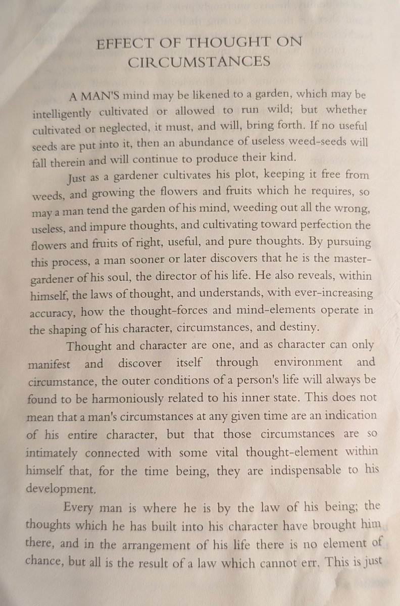 stackhodler's tweet image. These 34 pages written in 1903 contain more valuable ideas than all the scrolling I've done on this app combined 

As A Man Thinketh by James Allen