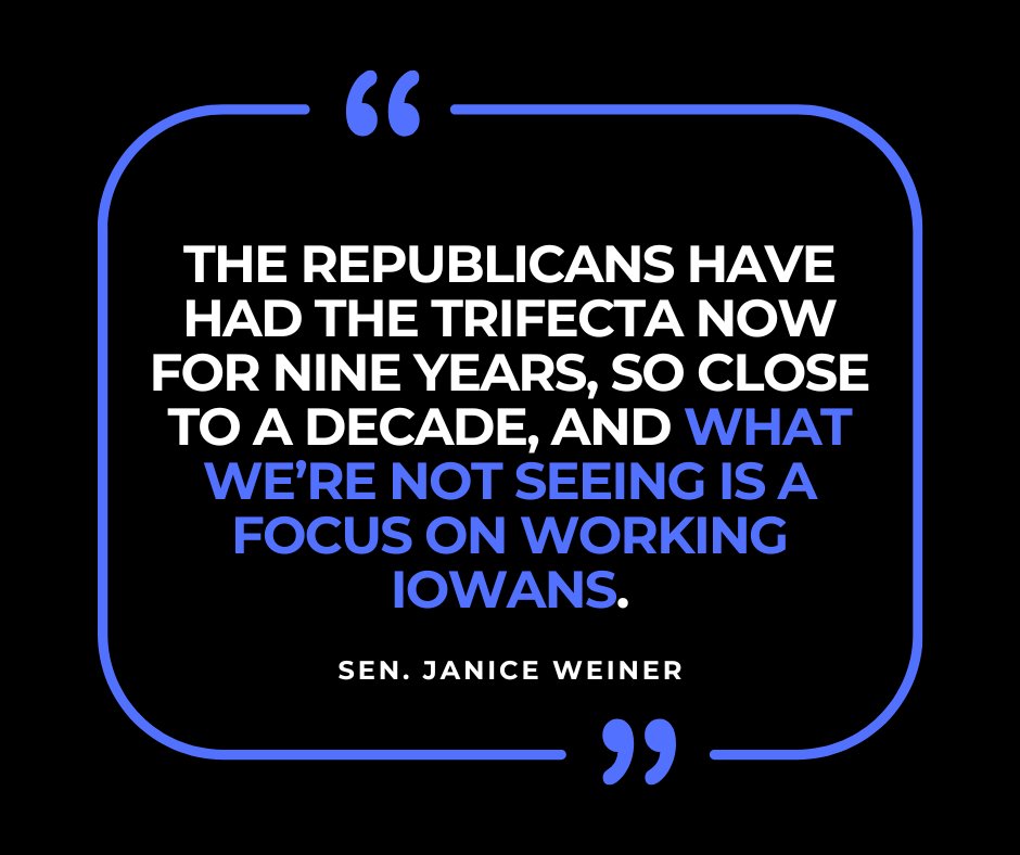 The 2026 legislative session begins on Monday, and Senate Democrats believe it’s time to reset the Legislature’s priorities to focus on working Iowans. Click here for a legislative preview: bit.ly/3L4Egnr