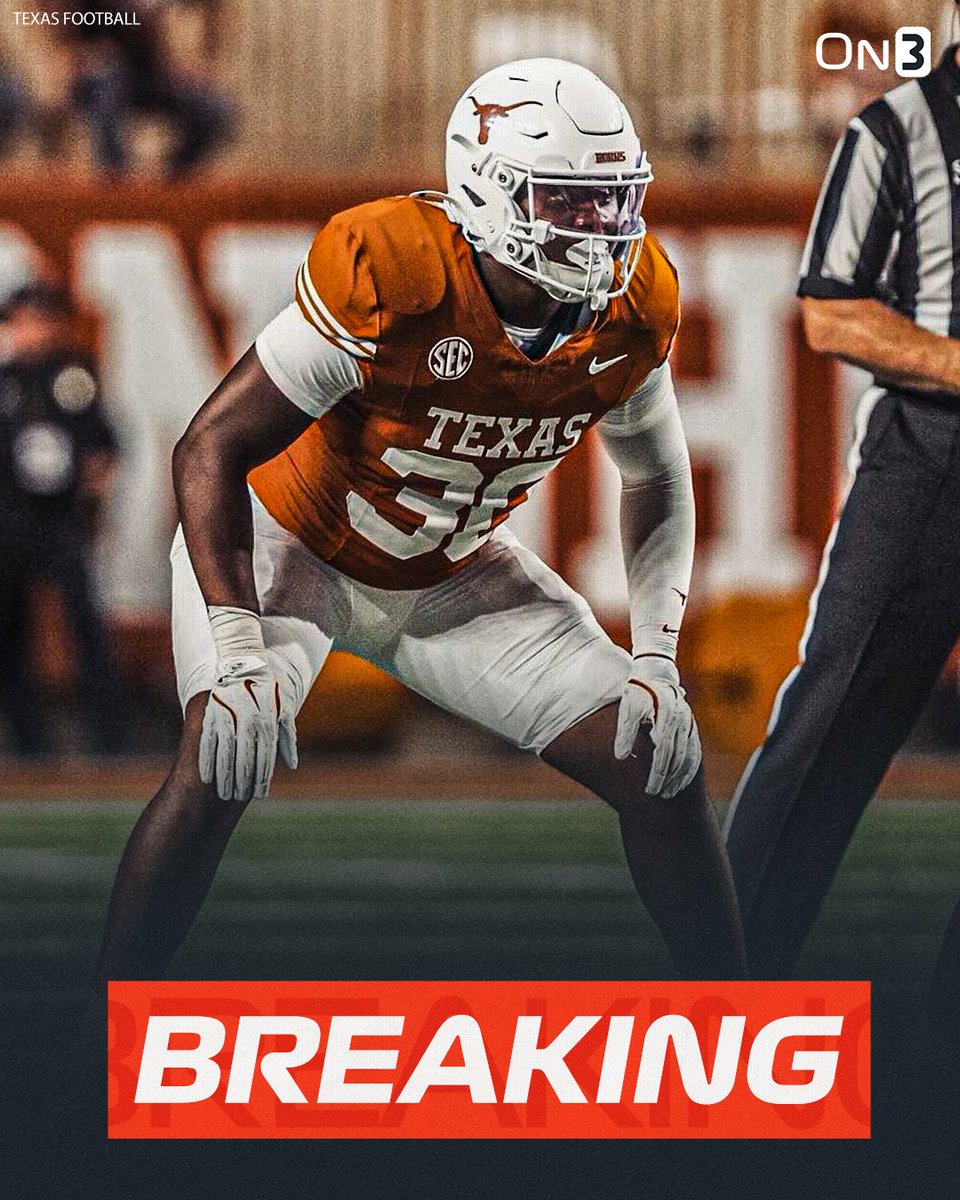 TransferPortal's tweet image. NEW: Texas LB Elijah Barnes plans to enter the NCAA transfer portal, @InsideTexas reports 

4-star recruit in the 2025 class. 

on3.com/teams/texas-lo…