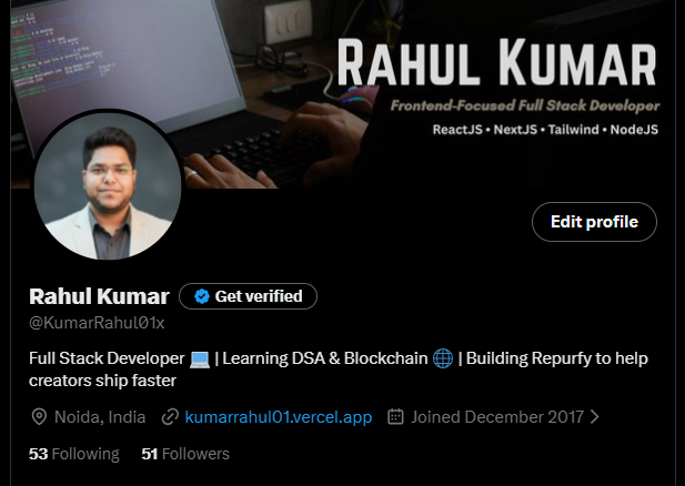 Rahul Kumar (@KumarRahul01x) / Posts / X