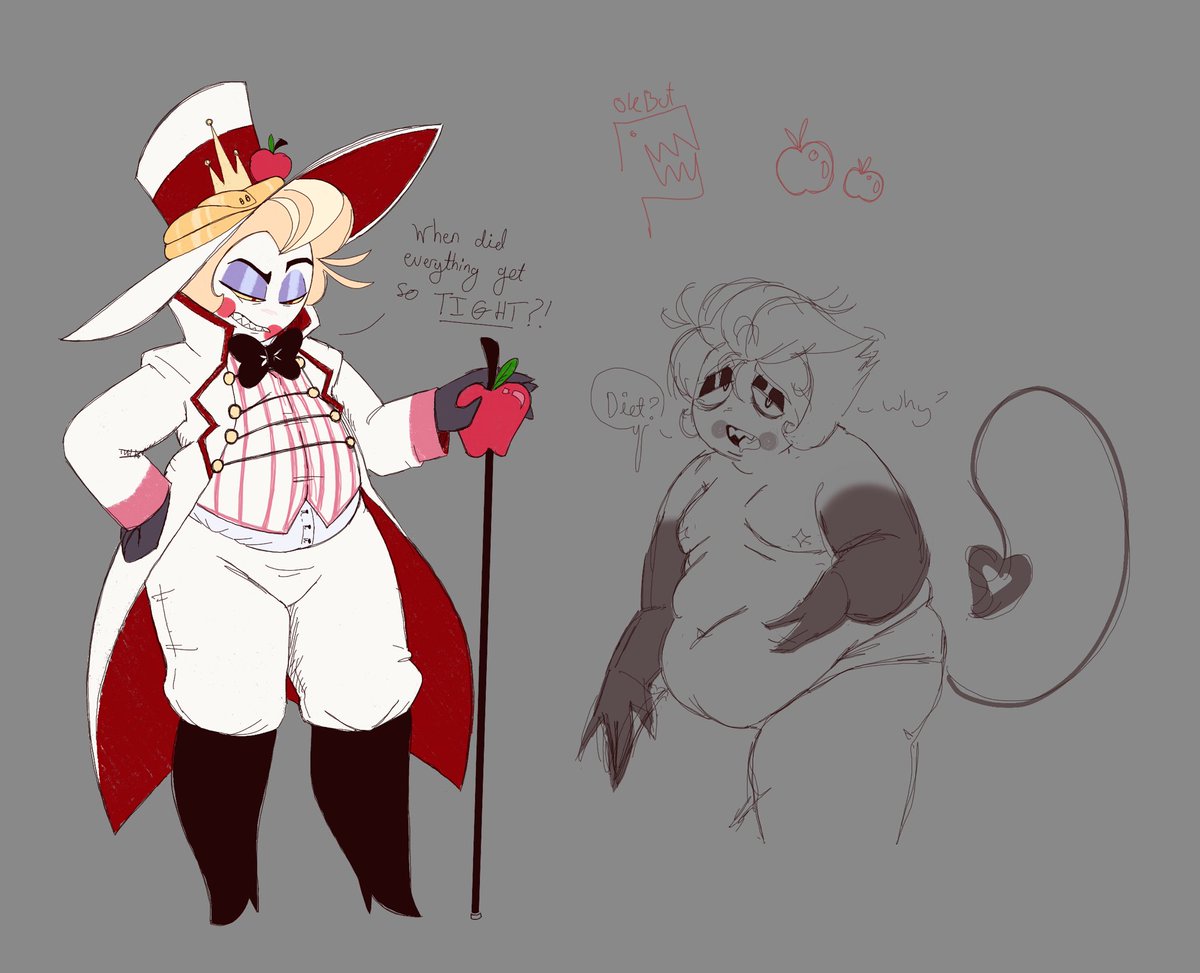 Short (stack) King 🍎
Some chubby Lucifer doodles ❤️‍🔥