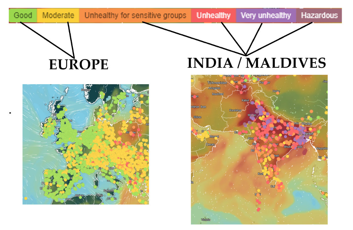 HKurusee's tweet photo. Development has different definitions.

Maldives air quality has turned unhealthy, not cause of something we did.

Regional polluters such as India should pay us a fair compensation for this.

India’s development shouldn’t ruin our air quality.

Wear mask, don’t drink rainwater. https://t.co/ucAvVS0lAl