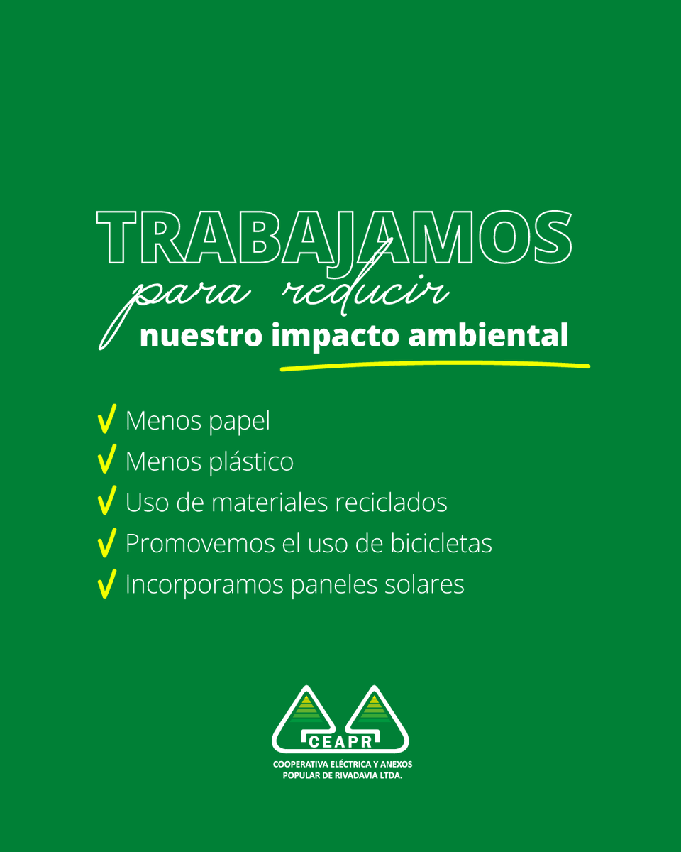 🌱 Educar, concientizar y actuar.
Así construimos una cooperativa más sustentable para todos.
#EducaciónAmbiental #CompromisoAmbiental #CooperativaSustentable