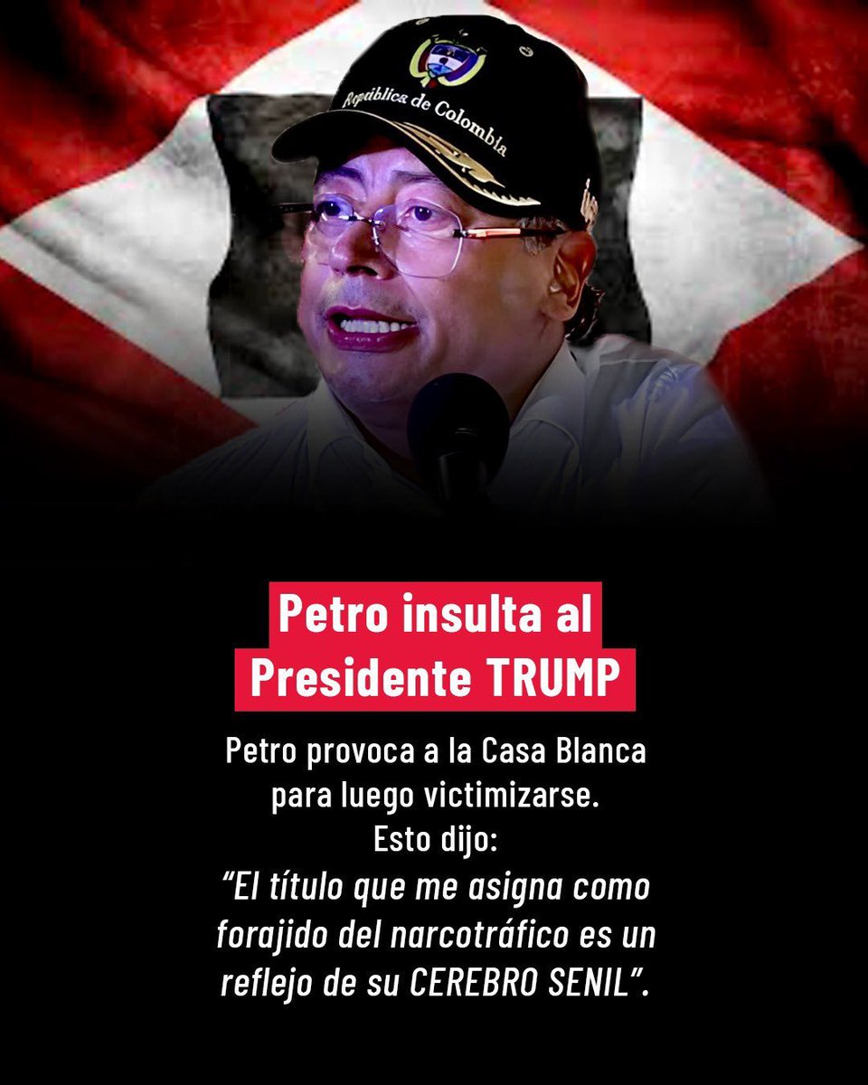 Something might be done <a href="/POTUS/">President Donald J. Trump</a> <a href="/realDonaldTrump/">Donald J. Trump</a>. Petro insults Trump and says he has a senile brain