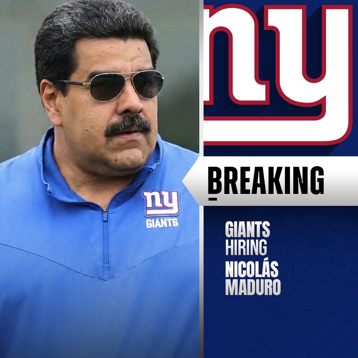 BREAKING: Giants finalizing deal with Nicolás Maduro to become their new head coach.