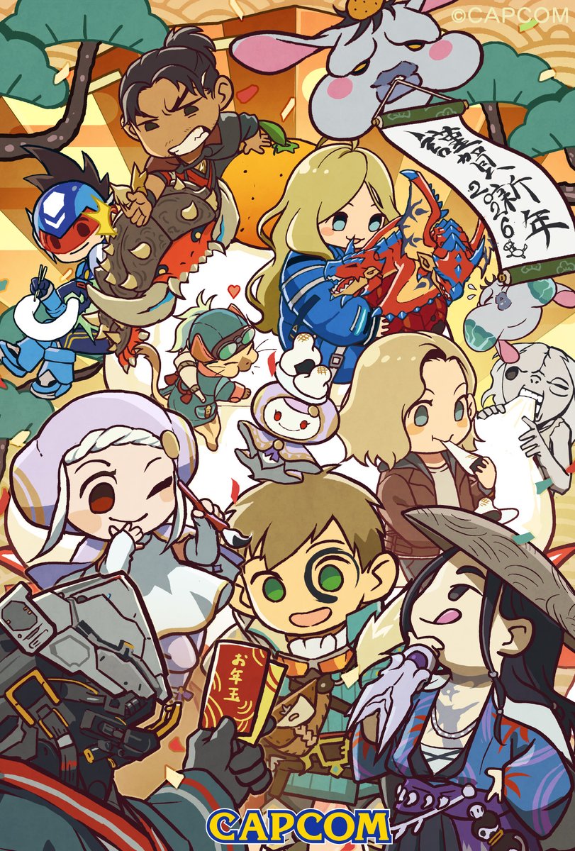 kathyanhy's tweet image. New Capcom New Year's cards featuring various Capcom characters, including Grace Ashcroft from Resident Evil Requiem!

Every year, Capcom holds an internal New Year's card design contest, and here are some of this year's winning entries.

#ResidentEvilRequiem #REBHFun…