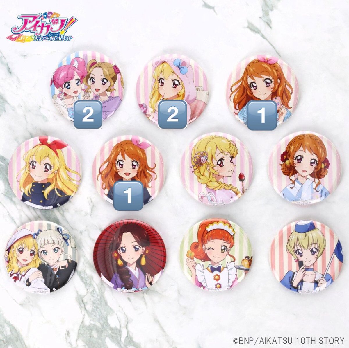 交換】アイカツ ハピクロ 缶バッジ AIKATSU！STYLE 特典 マルイ ポスト