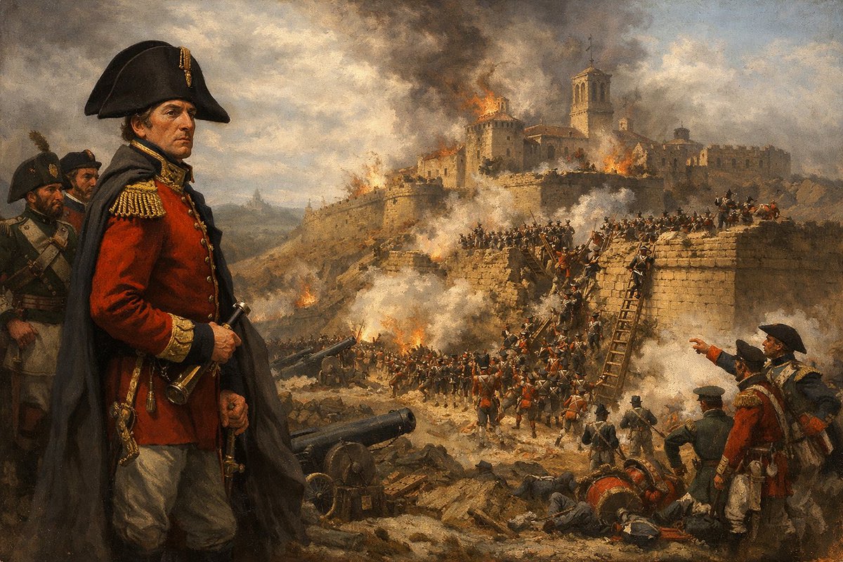 #otd January 7, 1812, the Duke of Wellington launched a bold winter siege against the French-held fortress of Ciudad Rodrigo, a key gateway from Portugal into Spain. Defended by a small French garrison under General Barrié, the town was considered secure-winter campaigning was