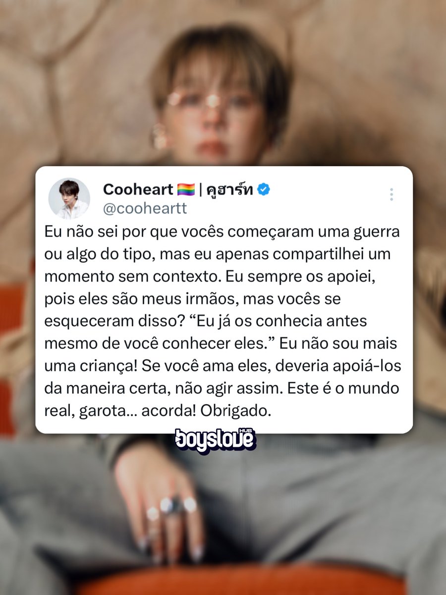 hubboyslove's tweet image. Após ser atacado sem motivos por fãs dos PerthSanta, Cooheart precisou explicar o óbvio em seu perfil: 

“Eu sempre os apoiei, pois eles são meus irmãos. Se vocês amam eles, deveriam apoiá-los da maneira certa e não agir assim.”
