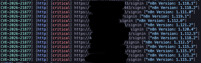 🚨 Yet another critical (CVSS 10) vulnerability affecting n8n instances tagged as CVE-2026-21877. 

If the attack is successful it could result in full compromise of the affected instance.

Vulnerability detection script here:
github.com/rxerium/rxeriu…

The issue has been resolved
