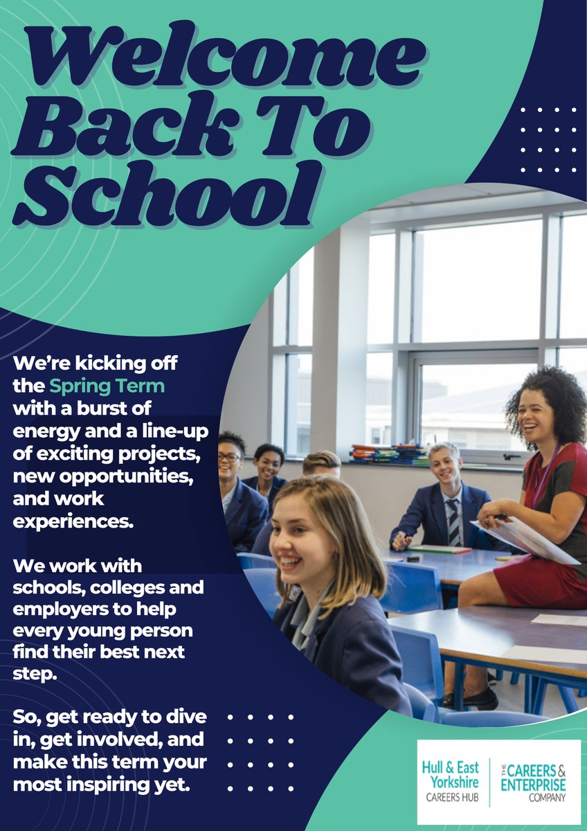 We’ll be working with schools, colleges and employers throughout the Spring Term to deliver a range of exciting projects, new opportunities &amp; meaningful work experiences that support every young person in finding their best next step. 

We look forward to an inspiring term ahead.
