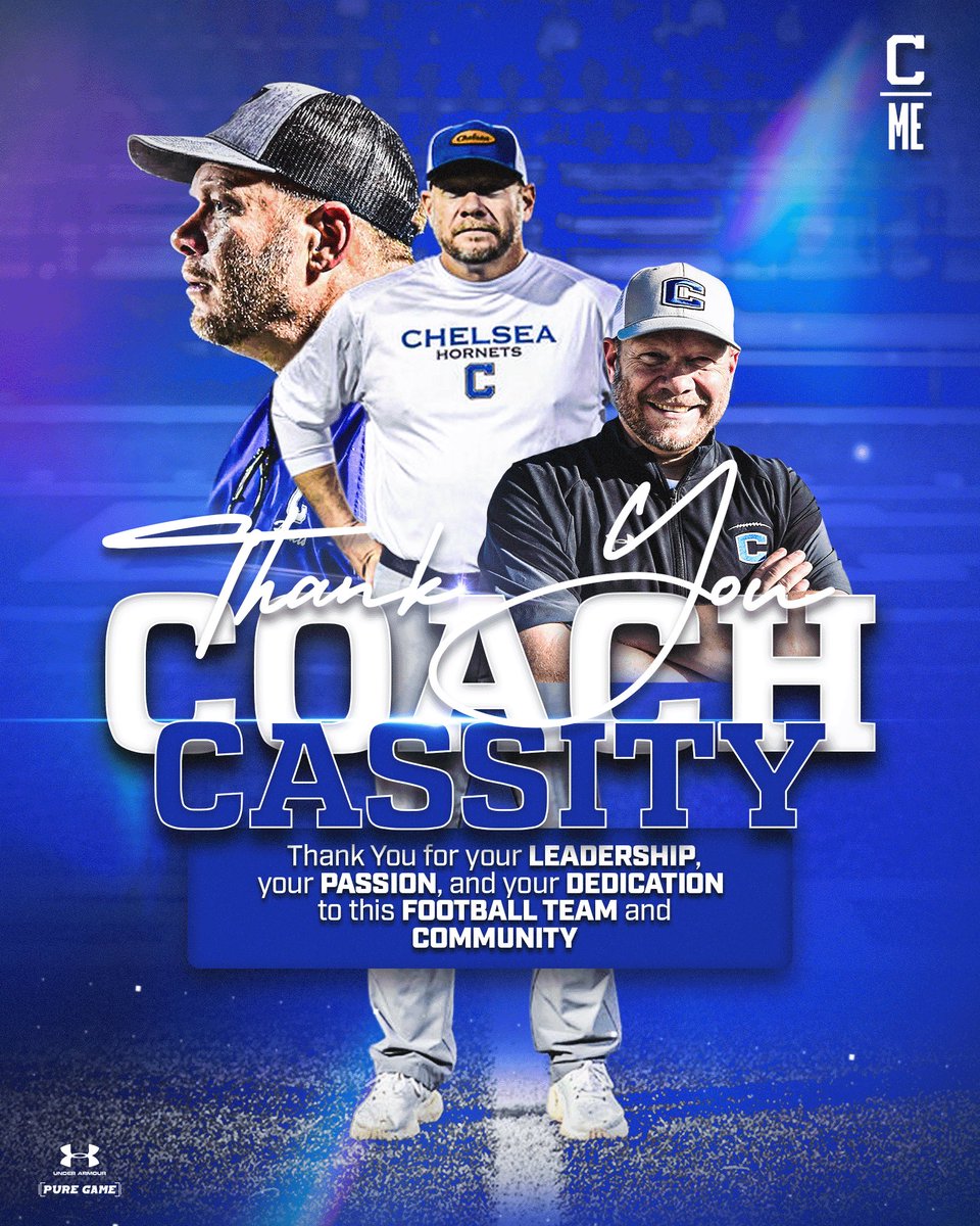 ChelseaHornets's tweet image. Thank you, Coach Cassity, for four impactful years of leadership at Chelsea. Enjoy a well-earned retirement! #ChelseaOverMe #trueblue