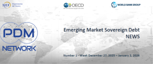 📣The Emerging Market Debt  News - Weekly Newsletter n. 1, 2026 -🗓️ Week Dec 27 - Jan 2
is now available here👉shorturl.at/VnNGw
📝Subscribe to our newsletters 
 👉bit.ly/495cxJG
#publicdebt #sovbonds #EmergingMarkets
<a href="/MEF_GOV/">MEF</a>
<a href="/OECD/">OECD ➡️ Better Policies for Better Lives</a>
<a href="/WorldBank/">WorldBank</a>
