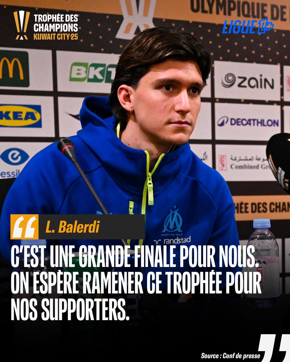 ligue1plus's tweet image. Leonardo Balerdi est motivé par ce Trophée des Champions 👊