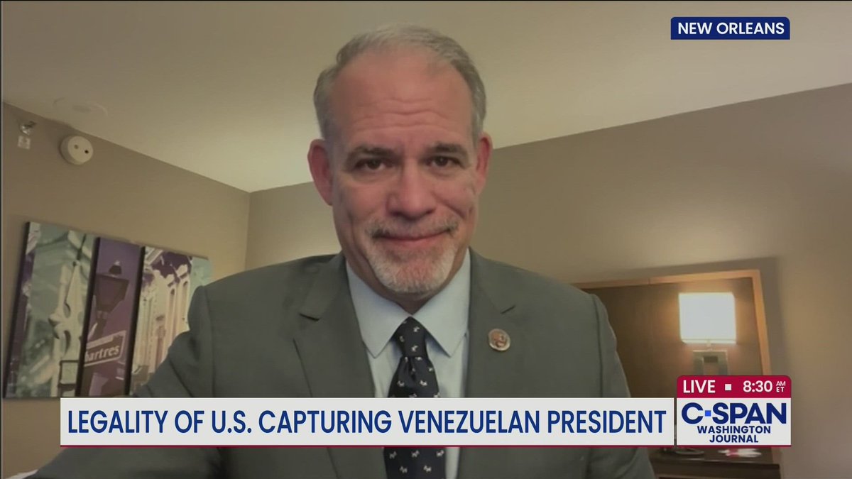 cspanwj's tweet photo. Creighton University Professor and international law expert Michael Kelly discusses the legality of the U.S. capture of Venezuelan President Nicolas Maduro.

Watch here: https://t.co/OCo7hP8rwY https://t.co/rJnQbmwCdY