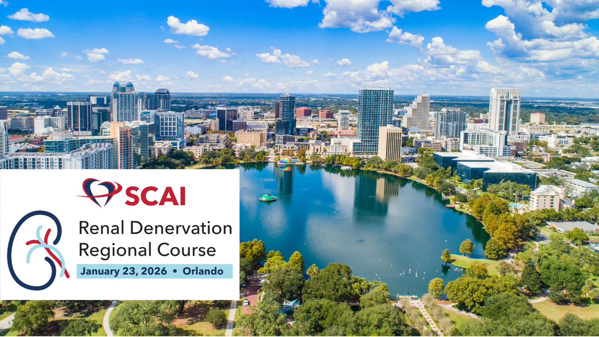 SCAI's tweet photo. #SCAIRDN Orlando kicks off in two weeks! There is still time to register and prepare your travels to this educational course which will help you build and optimize your #RDN program.
Bring your team on January 23 to take a step towards improving #HTN patient outcomes➡️ https://t.co/BvVNn2nMd7
#CardioEd #CardioX #RenalDenervation
@TaiKobayashiMD