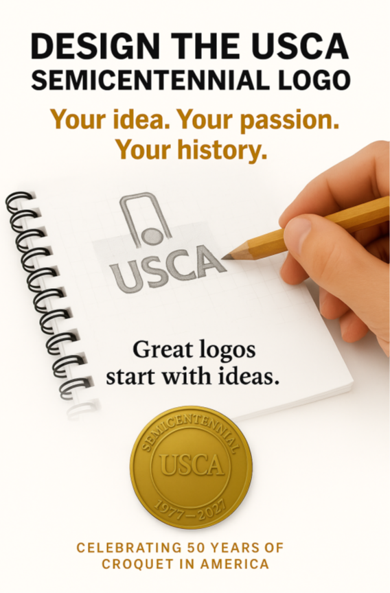 CroquetNetwork's tweet photo. In 2027, the USCA will mark a major milestone: 50 years of organized #croquet in America. To commemorate this once-in-a-generation anniversary, the USCA invites its members to participate in a national Semicentennial Logo Design Contest. https://t.co/QzifYZfYKn https://t.co/hfyAlH4NBL