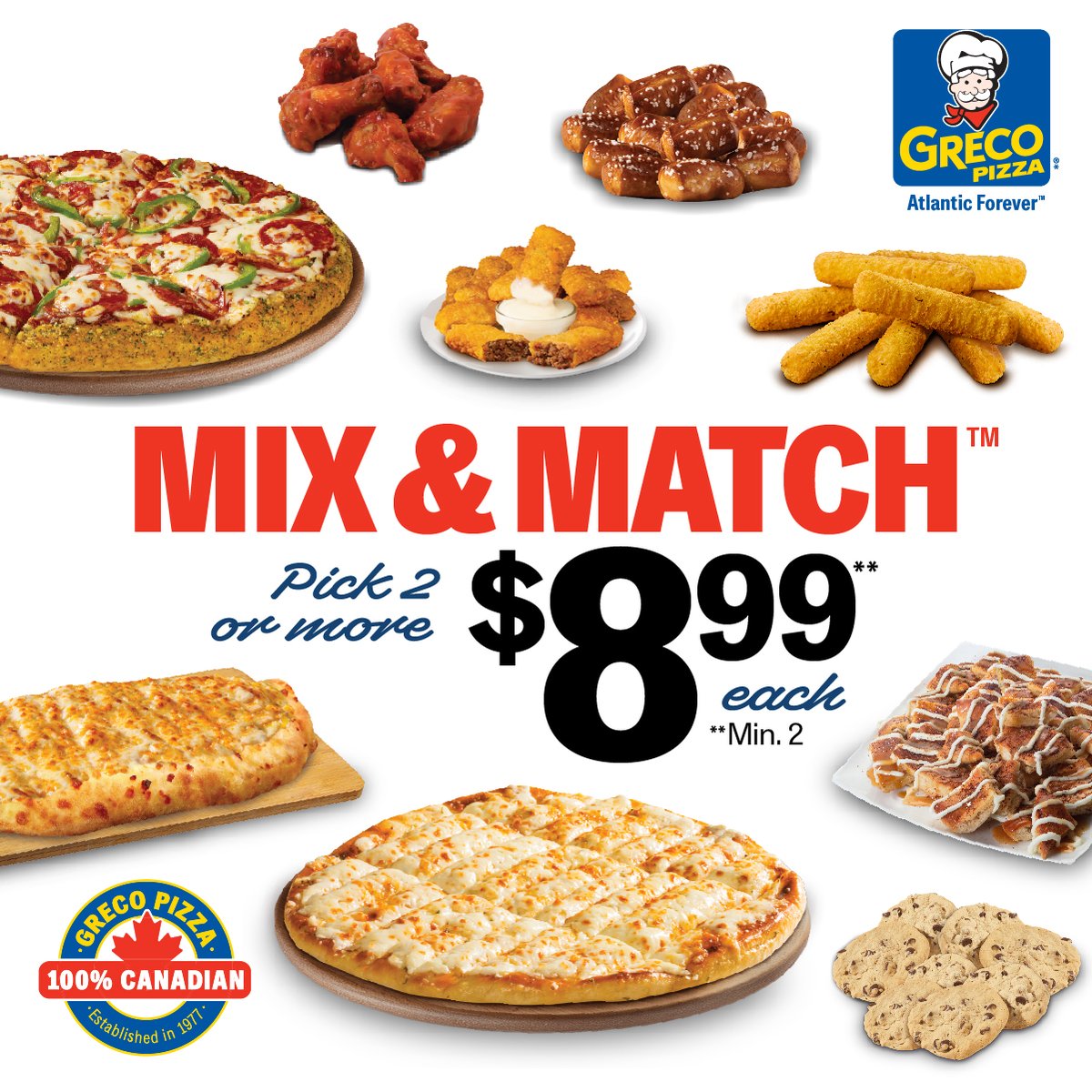 🍕 Hungry? Why choose one when you can Mix &amp; Match! 🤩 Your perfect combo is waiting at Greco. Order online at Greco.ca or call 310.30.30 📞 Taste happiness in every bite! 😋