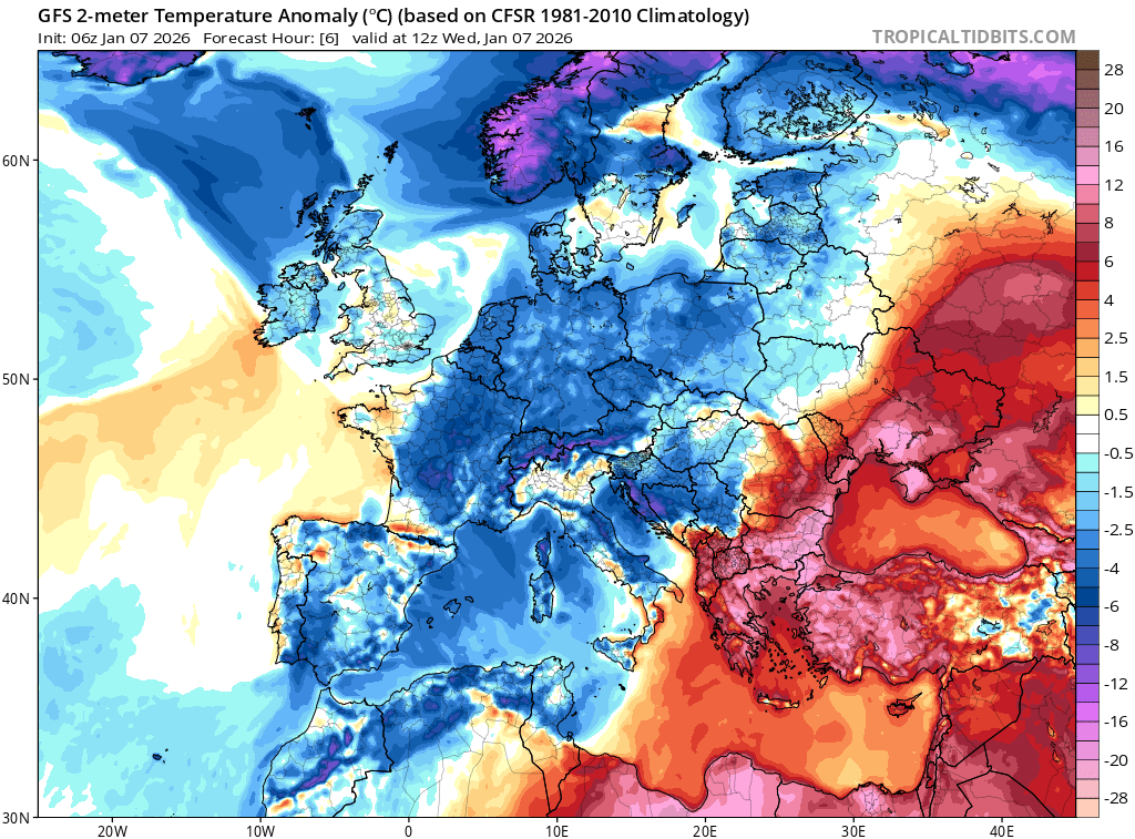 HISTORIC JANUARY SUMMER
Hundreds of records smashed for over a week:
35C in Algeria,20 in Russia, tropical nights in Greece,records allover central/east mediterranean from Algeria to Turkey (excluding Italy)

Next night will be the warmest January night in European history.‼️🇬🇷🏆