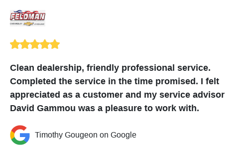 FeldmanHighland's tweet photo. We just received a great review on Google. Thank you Timothy Gougeon! https://t.co/O77s1j5Bxm