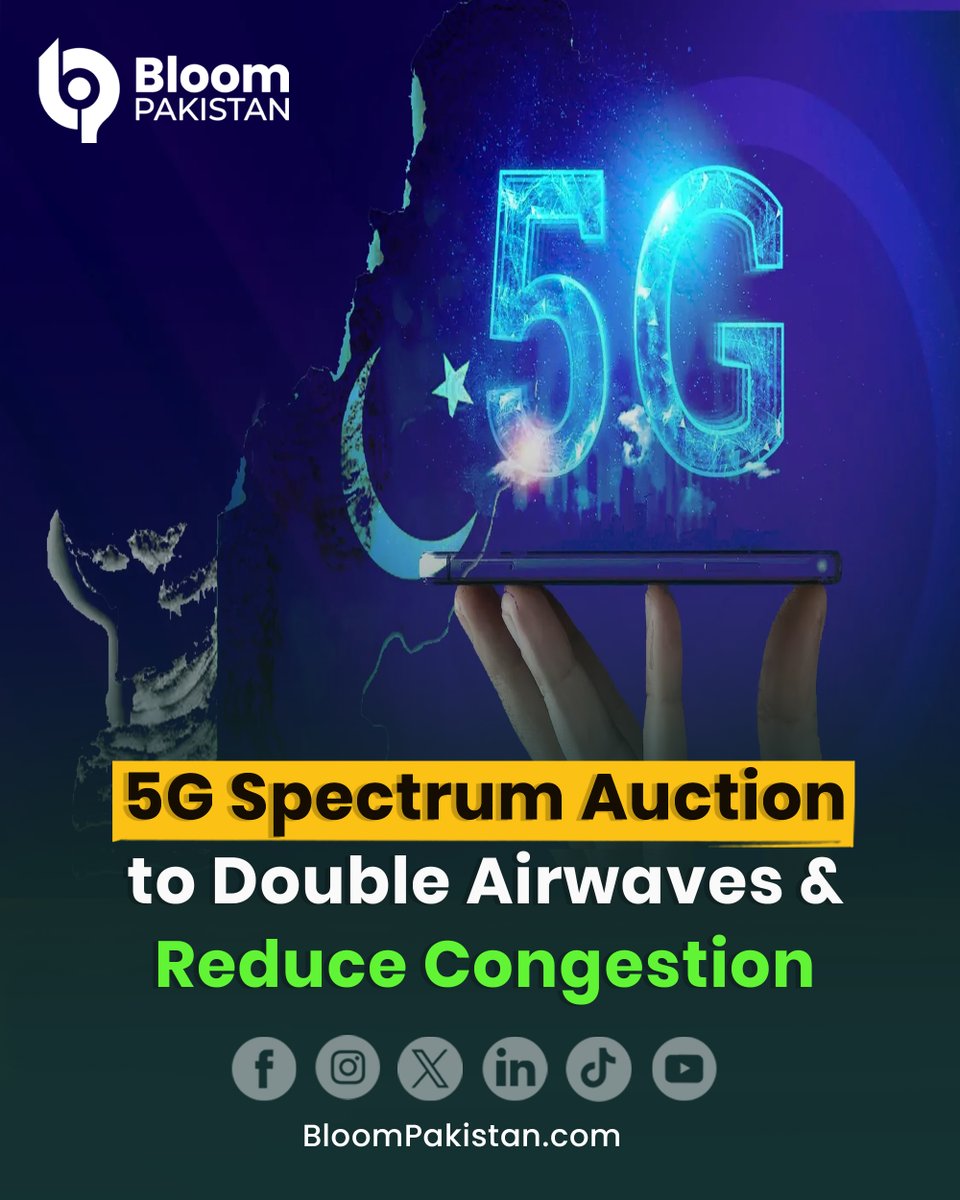 bloom_pakistan's tweet image. Pakistan plans to more than double mobile airwaves through a major spectrum auction to improve network speed and coverage nationwide.

Read More: bloompakistan.com/5g-spectrum-au…

#SpectrumAuction #PakistanTelecom #MobileServices