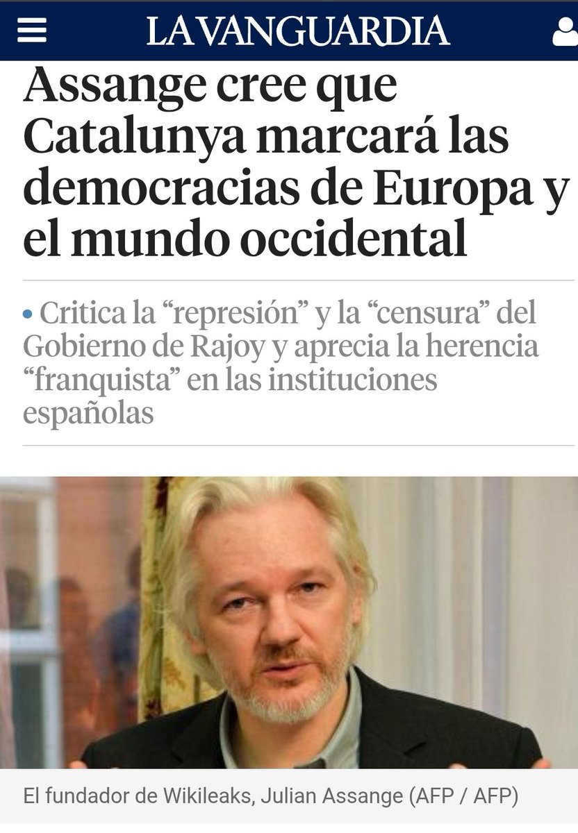 JDDCAT's tweet image. Ja ho va dir @JulianAssange_ 
La democràcia va morir a Catalunya i les conseqüències afectarà a la llibertat arreu del Món.
Ja començem a veura les primeres evidències i vindran més i més repressió.