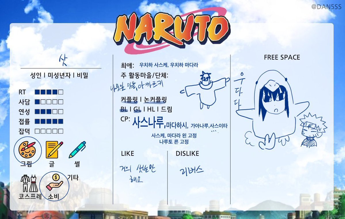 lsntdd's tweet image. #나루토_트친소
#사스나루_트친소
써치밴 풀린 것 같아서 다시 열어요
성향표 읽고 맞는 것 같은 분 와주세요!!