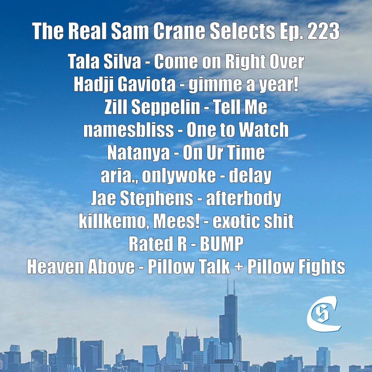 We are back in our bag with a brand new playlist for 2026! 10 songs you should listen to you selected by yours truly. 

Congrats to every artist still pushing out the tunes! We love you and we back to support 

Listen: 
Linktr.ee/therealsamcrane
