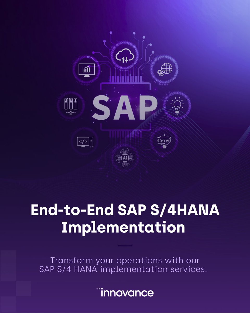 Transform your operations with our SAP S/4 HANA implementation services.

✨ Driving smarter, faster, and more agile business operations.

#Innovance #InnovationInAdvance #SAP #S4HANA #ERP #DigitalTransformation #BusinessGrowth #Efficiency #Innovation