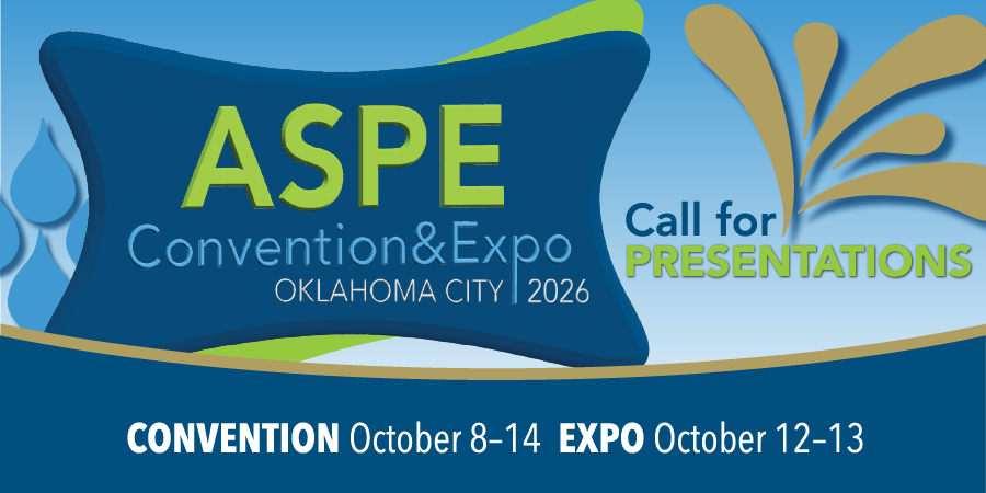 aspeexpo's tweet photo. Do you want to share your expertise in plumbing system design with your peers? #2026ASPEconv provides the perfect opportunity to do so. If you want to showcase your skills in Oklahoma City this fall, visit https://t.co/Yde55GCW2k by February 28 to submit your proposal. https://t.co/CW5GyHUMFg