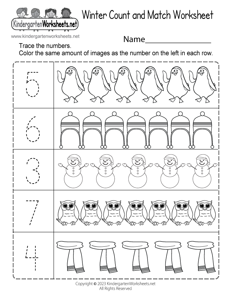 funkindergarten's tweet photo. Trace the numbers, count the winter pictures, and color the matching amount with this free worksheet. You can download and print it here: https://t.co/peLbhsmm94 #kindergarten https://t.co/qeo7mP5VR3