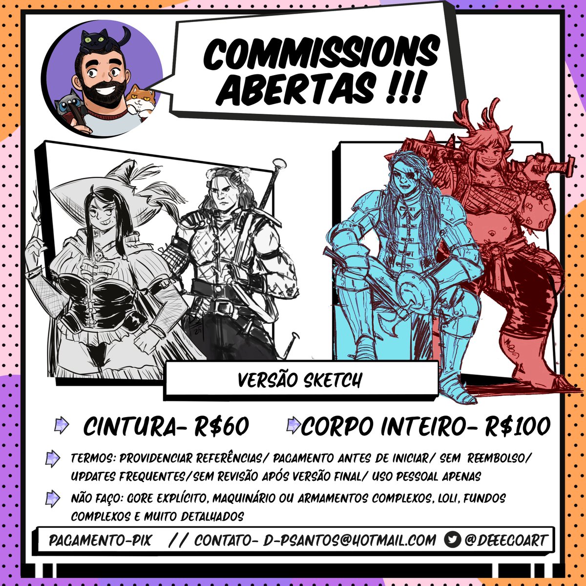 deeegoart's tweet photo. @DucDeVinny Não esperava que iria aparecer tanta gente nesse comentário, mas se puder utilizar esse espaço pra dar uma divulgada nas minhas commissions (esses valores apenas para BRBR) já que começou 2026 e os boletos não param eu agradeço =) https://t.co/Z9pYqwaRSD
