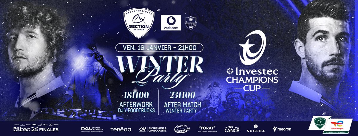 #VendrediSportif 
🏉 Profitez du Hameau en mode Winter Party à l'occasion du match de Champions Cup !
📆 Vendredi 16 janvier à 21h00
🏟️ Ouverture des portes à 18h00