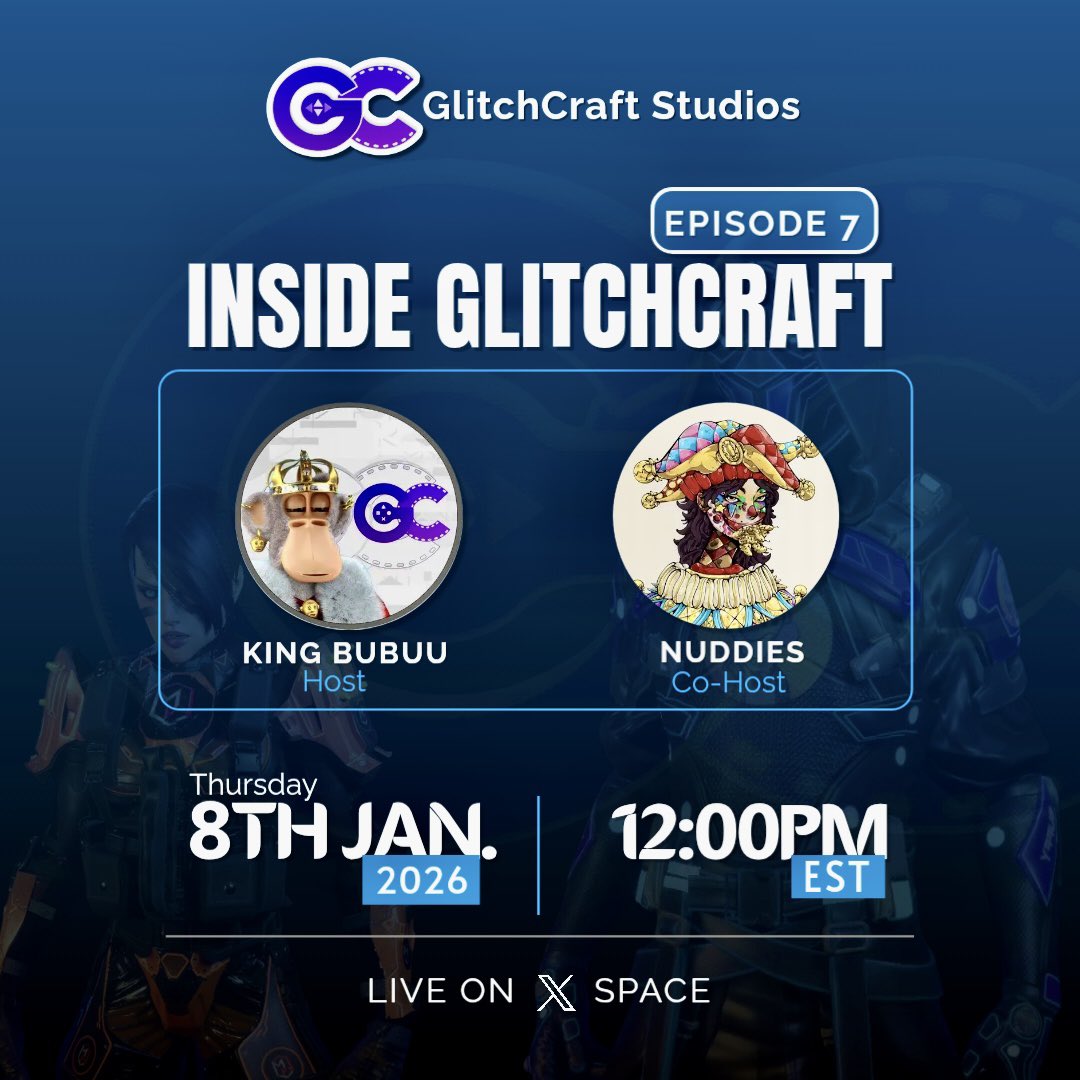 We will be Co Hosting with <a href="/GlitchcraftSa/">GlitchCraft Studio</a> on Thursday! 

We hope to see you all there Nuddies! ❤️🫡

Set those reminders here👇
here 👇

x.com/i/spaces/1YpKk…