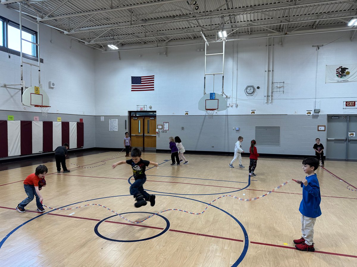 Jumping into a new year with Mrs. Eakins class during PE!