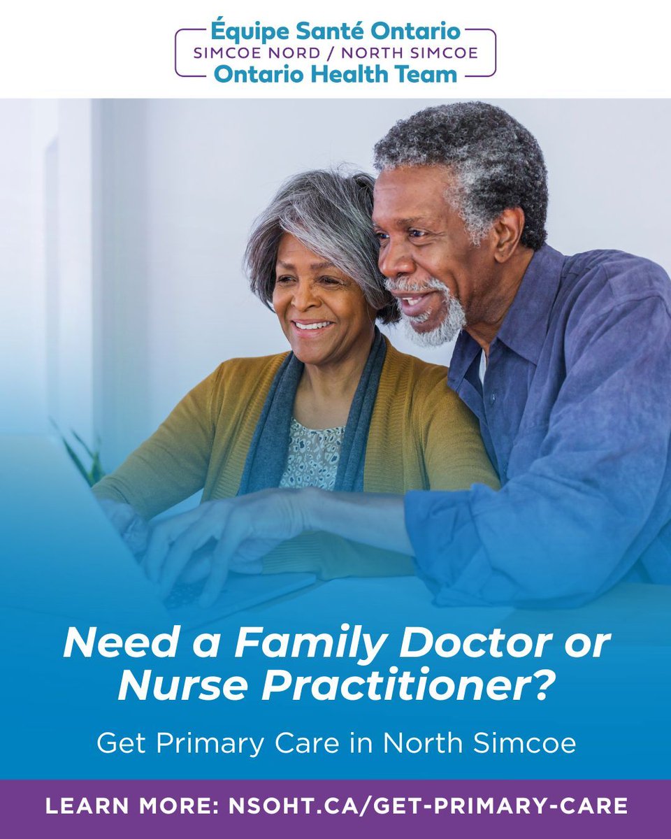 OHTNorthSimcoe's tweet image. 🩺 Need a family doctor or nurse practitioner?
NSOHT can help you connect through Health Care Connect.

➡️ Register online or call 8-1-1
💬 Need support? Call 705-529-6367 for help.

🌐 nsoht.ca/get-primary-ca…

#NorthSimcoeOHT #GetPrimaryCare #HealthCareConnect #CommunityHealth