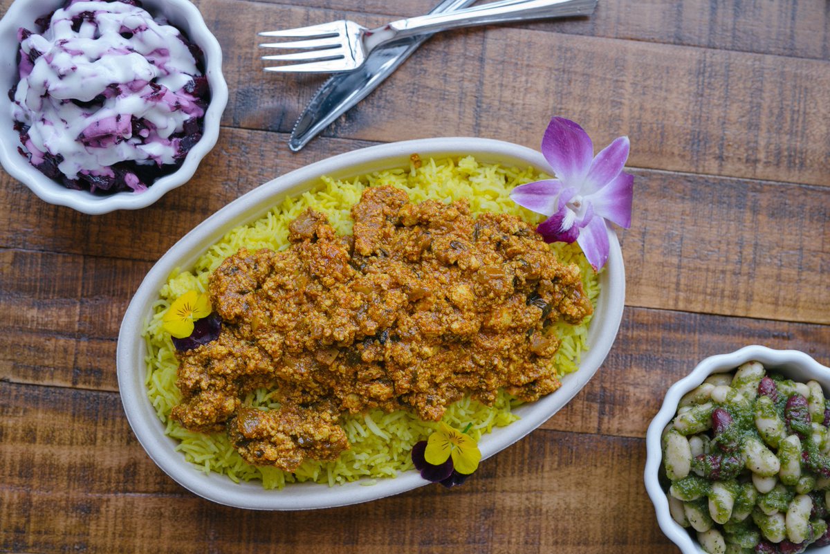 Dive into a fusion of flavors with our MoRockin Tofu! An inspired take on Moroccan Tajine style, simmered in a rich tomato sauce. The crowd can't get enough. Try it today! 🍅🥘😋 #FusionFood #TasteAdventure #TofuLovers #MoroccanCuisine