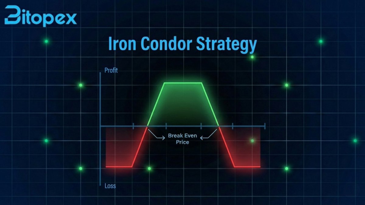 1/3 Advanced Strategy Spotlight: Iron Condor in Crypto 🛡️Perfect for  low-vol, range-bound markets, like the ultra-tight consolidation we saw  post the record $27B Dec 26 expiry into early Jan (BTC stuck ~$87k-$91k