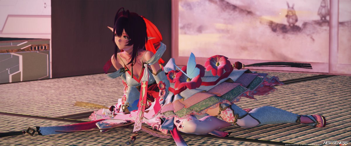 YuramigiDG's tweet image. #PSO2NGS_SS #NGS無加工SS #メンテの日なのでssを貼る #今日のスイメイ 
特にメンテSS…というわけではないのですけど「座る１２」アレはいいものだ…ということでw
座るロビアクで科をつくった仕草ってなかったですもんねぇ(*´▽｀*)
落ちてくる前に自前のCSで撮影してきました⸜(*ˊᗜˋ*)⸝