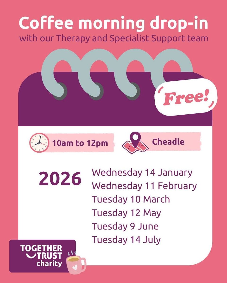 TT_Therapy's tweet photo. Our next FREE coffee morning is taking place on Wednesday 14th January. 10am-12pm
We have free parking available to the rear of the building. On arrival, you may find the gates closed, however, a member of our security team will be there to welcome you onto our site. https://t.co/SWA5MhAVGk