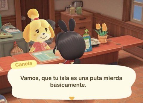 Canela_chair's tweet image. He vuelto a jugar a Animal Crossing. Canela me ha dicho esto, creéis que tiene arreglo?
