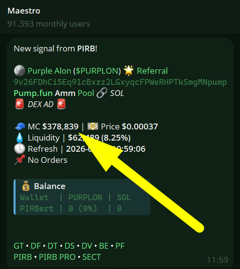 PIRB_ERC20's tweet photo. PIRB Signals called $PURPLON!

https://t.co/6aNjtWvbuJ

Don’t miss out on PIRB's FREE DeFi Signals, learn how to receive them in the reply to this tweet!