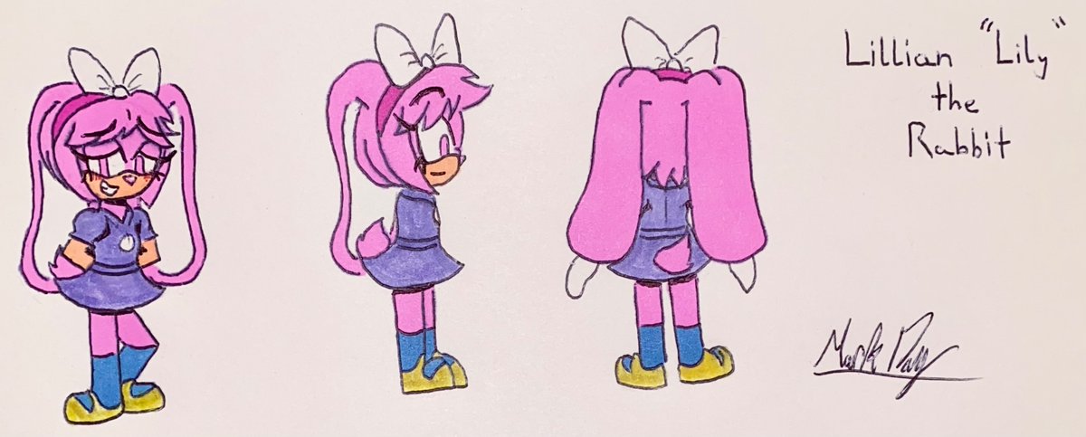 Character Model Sheet for <a href="/Miyoko_Marin/">🎶Miyoko Saiki🎶</a> of their OC, Lillian the Rabbit 🐰🩷
#SonicOC