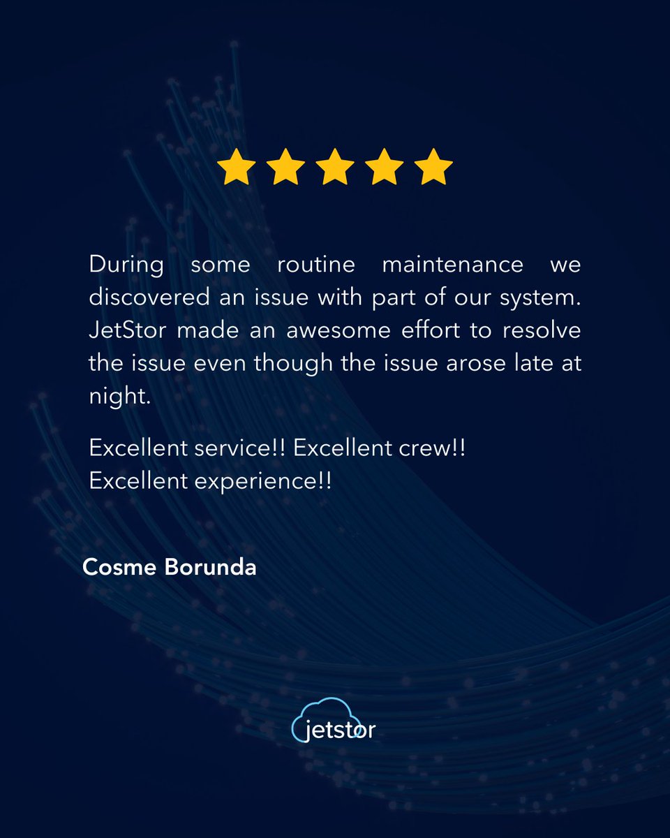 When challenges arise, JetStor is right there with you.

Commitment, agility, and a team that goes the extra mile — no matter the hour.
👉 Talk to our specialists and experience the JetStor difference.

#JetStor #CustomerExperience #EnterpriseSupport #AlwaysOnSupport