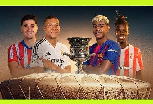 متاحة الآن عبر Prime Ticket 🔥

تذاكر مباريات نصف نهائي كأس السوبر الإسباني في جدة 👏💯🎟

• مباراة برشلونة و أتليتك بيلباو 
• مباراة ريال مدريد و أتليتكو مدريد 
• مباراة النهائي 

احجزوا تذاكركم الآن عبر الرابط مثبت بالبايو 📥 

"برشلونة وأتليتكو بيلباو"