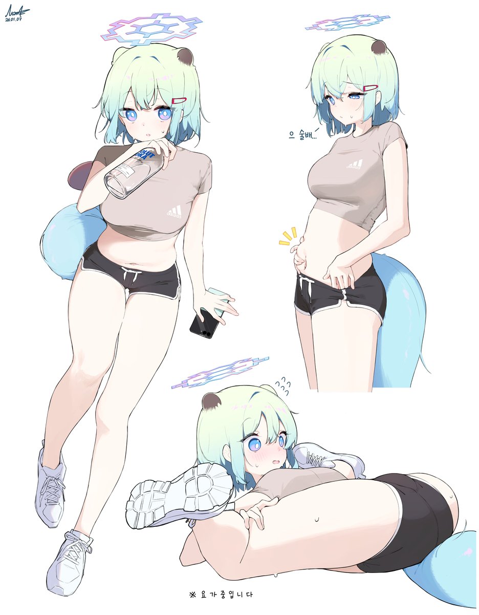 mosin340's tweet image. #ブルアカ #BlueArchive 
아 센세 없는 버전도 올려야 했는데 깜빡했다!
암튼 운동하는 시구레 한번 더~