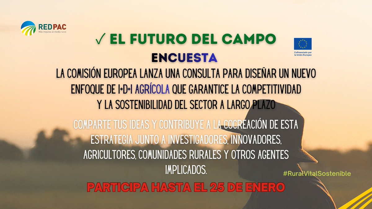 🌱El rural también impulsa la innovación que viene
💡La UE lanza una consulta para un nuevo Enfoque de I+D+i Agrícola que refuerce competitividad y sostenibilidad
🤝Participa HASTA 25/01: bit.ly/EstrategiaEUIn…